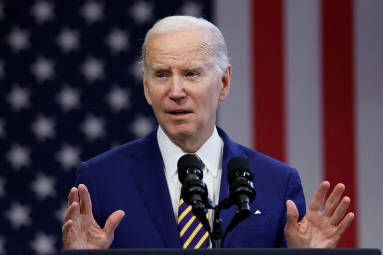 U.S. President Joe Biden delivers remarks on the economy at the IBEW Local 26 in Lanham